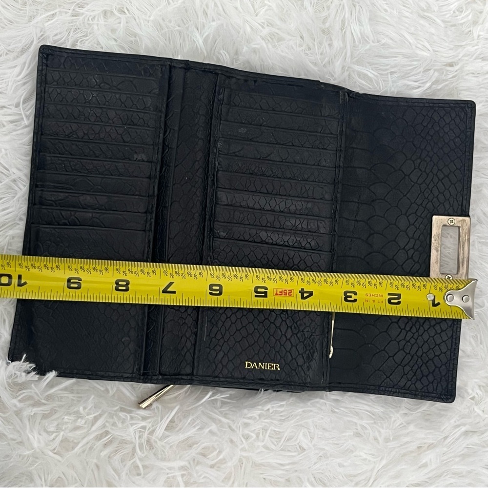 Danier Vintage Leather Python Embossed Black Wall… - image 8